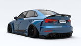 Audi RS3 8V.5 2018 2019 2020 with Aftermarket Parts - Widebody Front Fenders Flares Carbon Fiber / FRP from SPECTER PLUS